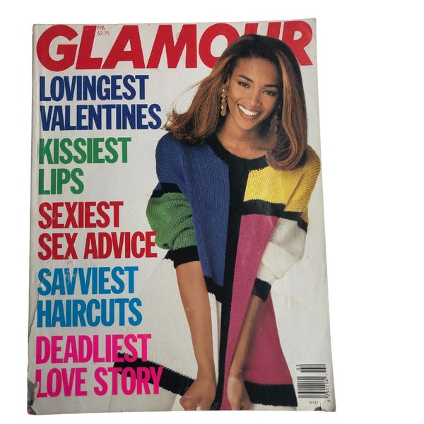 1991 GLAMOUR Magazine I Naomi Campbell Cover I Glamour Magazine February 1991 I '90s Fashion & Lifestyle 90s Fashion Magazine