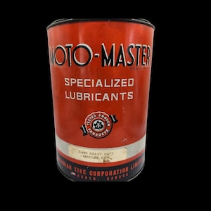 Vintage Canadian Tire Moto-Master Specialized Lubricants 5 LB Can Car Maintenance Memorabilia Canadian-Made Gift for Him