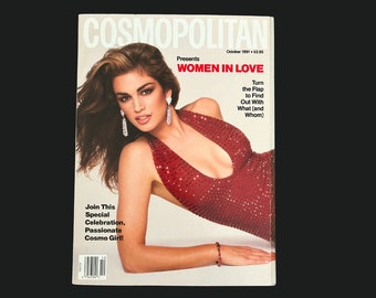 1991 COSMOPOLITAN Magazine | Omslag: Cindy Crawford | oktober 1991 | Cindy Crawford utdragsskydd | Barbra Streisand | Daniela Pestova |