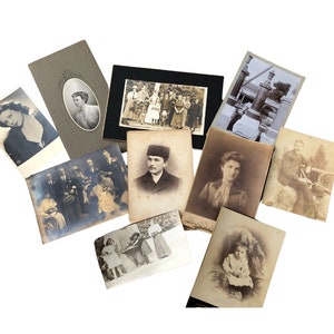 Lot de PHOTOS ANTIQUES : de la fin des années 1800, cartes pour armoire, photographie des années 1890, photographies éphémères de collection, photographies anciennes, photographies anciennes - lot de 10