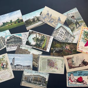 Collection de cartes postales anciennes 1906-1924 | Lot d'éphémères anciens avec cachet de la poste | Ère édouardienne | ère géorgienne | Cartes postales anciennes |