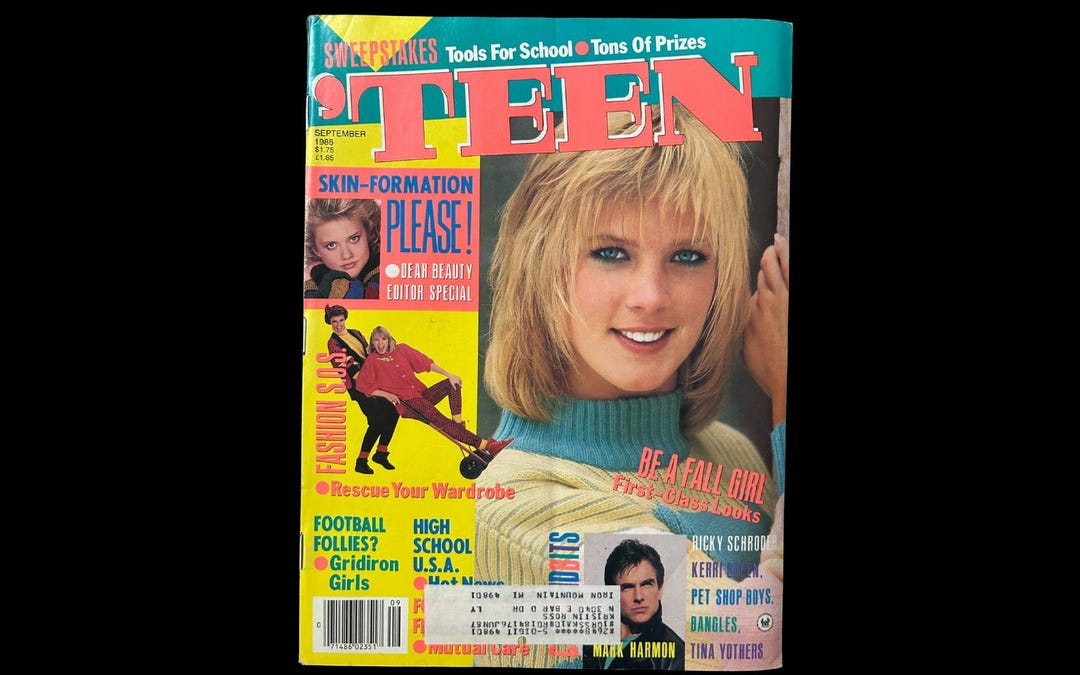 1986 'TEEN Magazine | September 1986 | Cover: Heidi Jardine | Mark