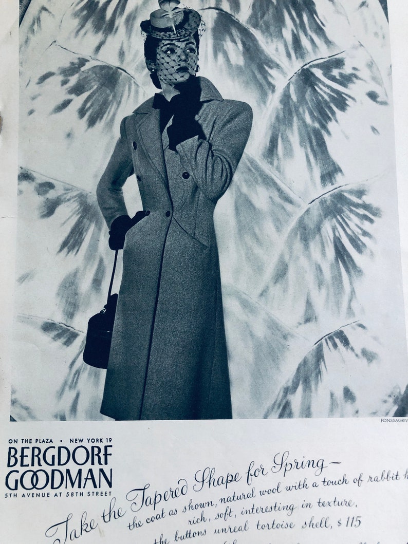 1944 VOGUE Magazine I February 1, 1944 I Vogue Magazine I Vintage Vogue I 1940s Collectible Magazine I Meg Mundy I Bijou Barrington image 4