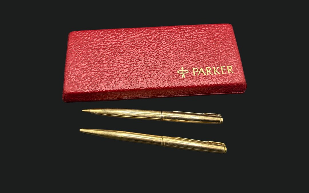 Vintage 12K Gold-filled PARKER 61 Mechanical Pencil & Ballpoint Pen Set ...
