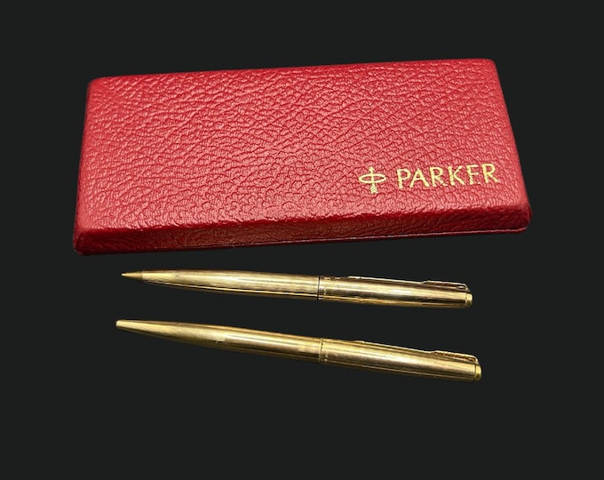 Vintage 12K Gold-filled PARKER 61 Mechanical Pencil & Ballpoint Pen Set ...