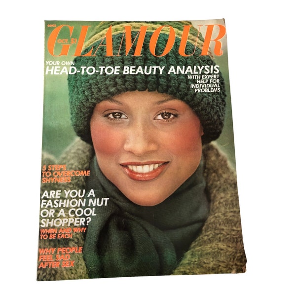 1977 GLAMOUR Magazine October 1975 I Beverly Johnson Cover I 70s Fashion Magazine I 70s Glamour Magazine I Christie Brinkley I Lauren Hutton