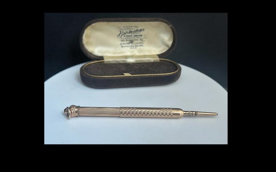 その他 Antique Propelling Pen and Pencil Victorian W.S. HICKS New York Antique Propelling Mechanical Pencil