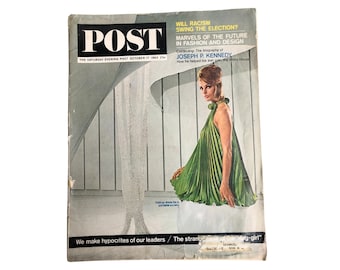 1964 SATURDAY EVENING POST Magazine I October 17, 1964 I News Magazine Joseph P. Kennedy Fashion & Design Coney Island Roger Staubach