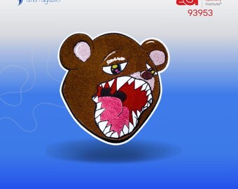 Large Bear Chenille Patch | Brown Bear Patch | Custom Bear Chenille Patch | Chenille Teddy Bear Face Patch | Patches For Jackets & Bag Pack