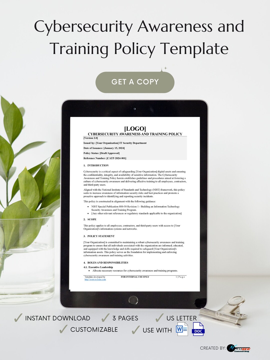 Cybersecurity Awareness and Training Policy Template NIST Compliant