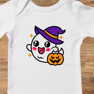 Ghost Witch Halloween Shirt | Infant | Toddler | Cute | Unisex | Bodysuit | T-Shirt | Tee | Spooky | Cotton | Gift | Soft | Party | Pumpkin