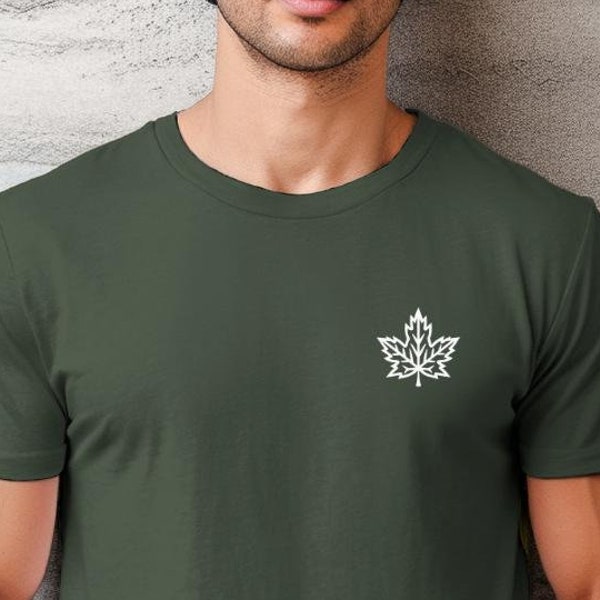 Trendy Minimalist Maple Leaf T-Shirt | Modern Nature Lovers' Favorite Tee for Fall & Outdoor Adventures