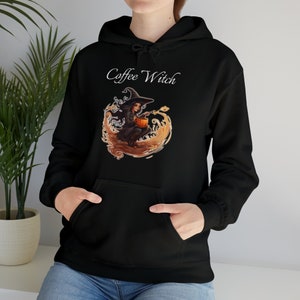 Coffee Witch Halloween Hoodie, Spooky Witch hoodie, gift for her