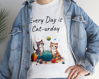 Varje dag är katt-urday Söt kattskjorta, presenter till kattälskare, kattmamma