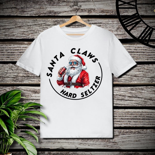 Santa Claws Hard Seltzer Christmas shirt, Funny Christmas shirt, White elephant gift