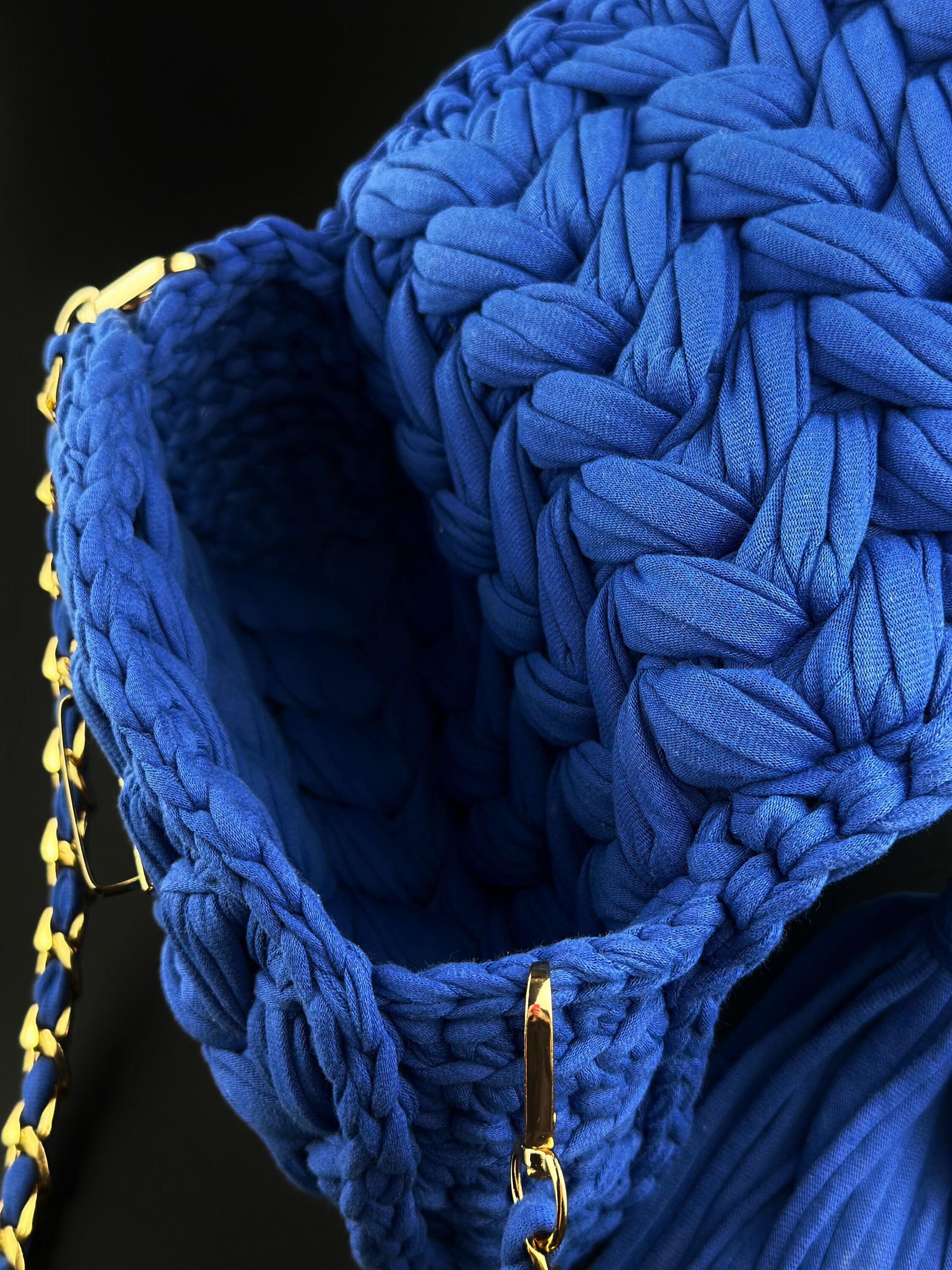 Blue - Bue - Handcrafted Cotton Small Hand Bag 16
