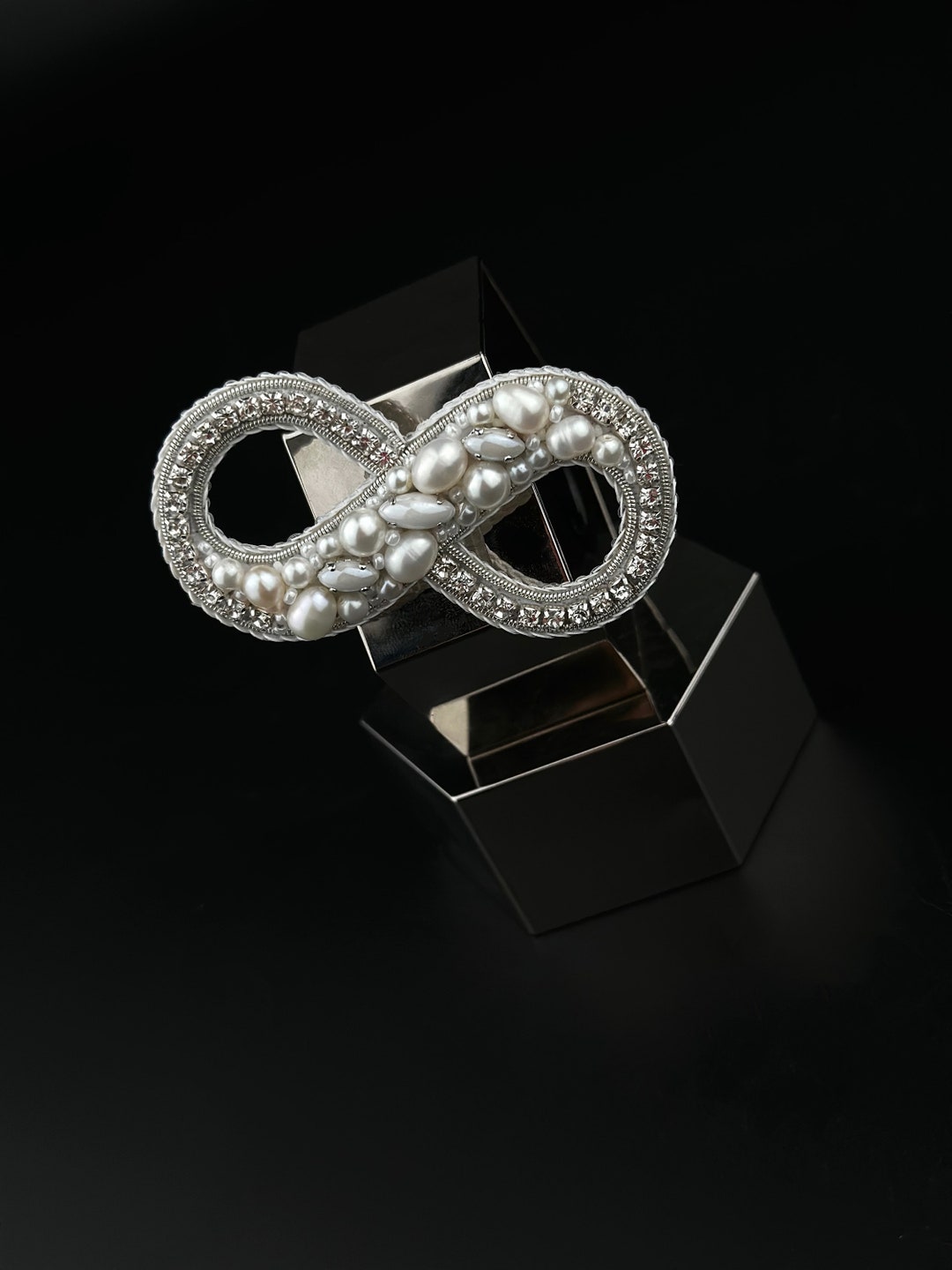 Infinity Symbol Brooch • Elegant Rhinestone Pin for Wedding or ...
