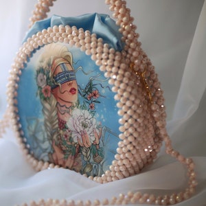 Bolso con cuentas de cristal y diseño de vidrio acrílico, cadena desmontable, perfecto para bailes de graduación y eventos formales