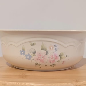 Vintage Pfaltzgraff 2 QT Tea Rose Round Casserole Baking Dish, Pink Floral, 1980s 1990s/Cottagecore/Shabby Cottage