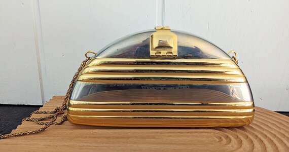 1980s Gold and Silver Metal Purse, Shoulder or Cl… - image 5