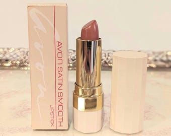 1988 New Old Stock Vintage Avon Satin Smooth Lipstick in Coco Coral, Unused in Box, Full Product/1980s Makeup/Post Modern/Dead Stock