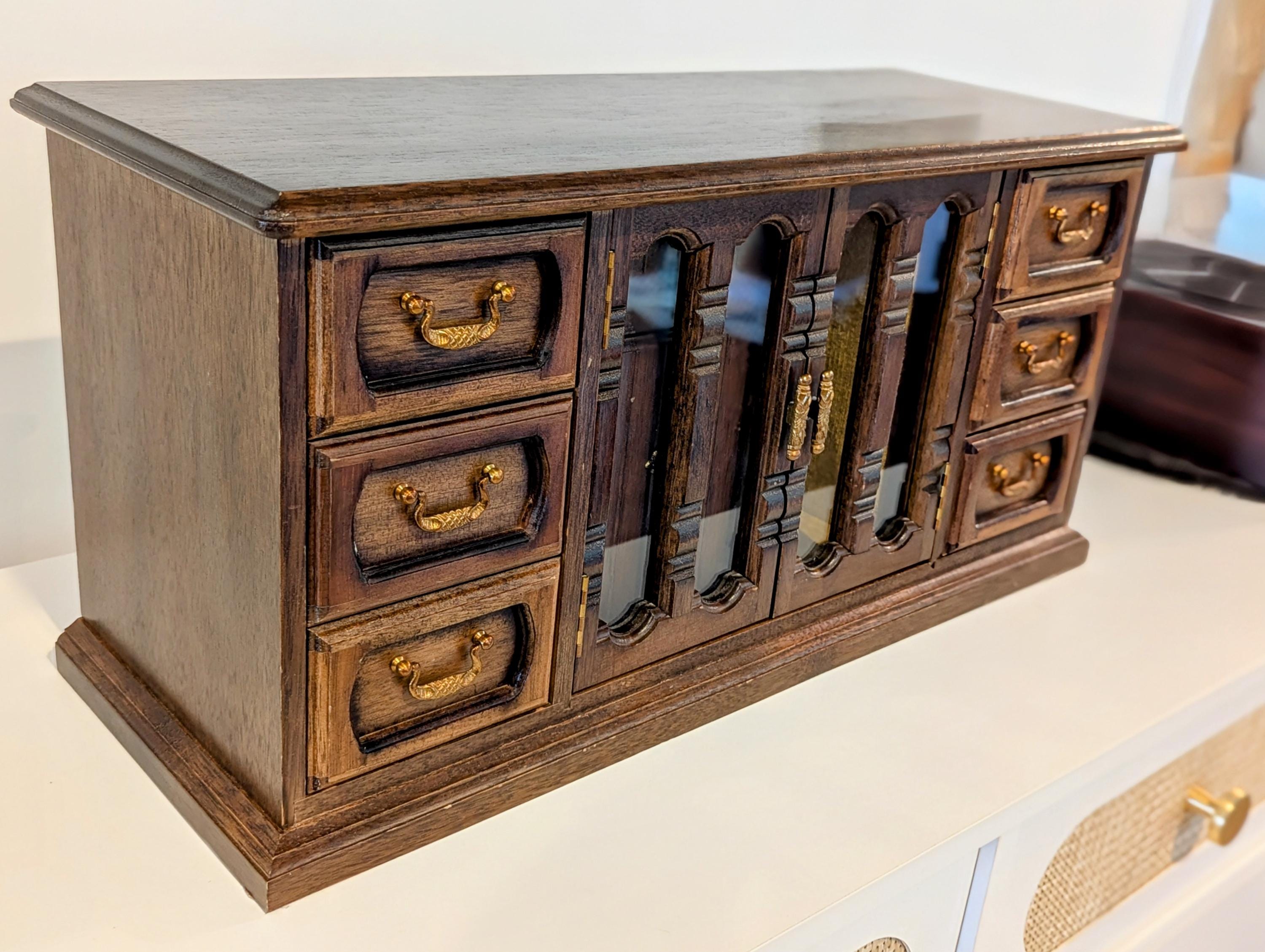 Extra Large 1970s/80s Vintage Wood Jewelry Chest, Jewelry Box by