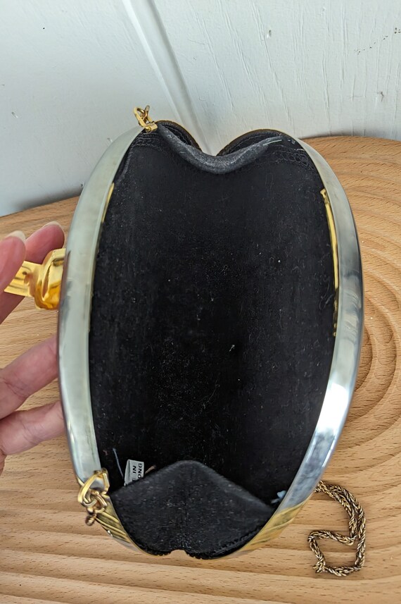 1980s Gold and Silver Metal Purse, Shoulder or Cl… - image 8