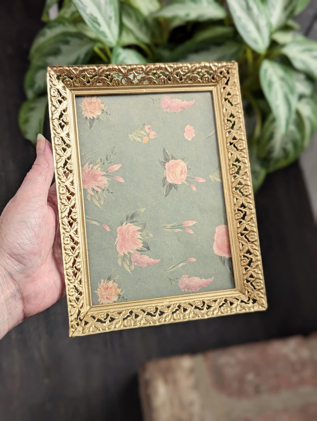 Mid Century Vintage Ornate Gold Metal Filigree 5x7 Picture Frame ...