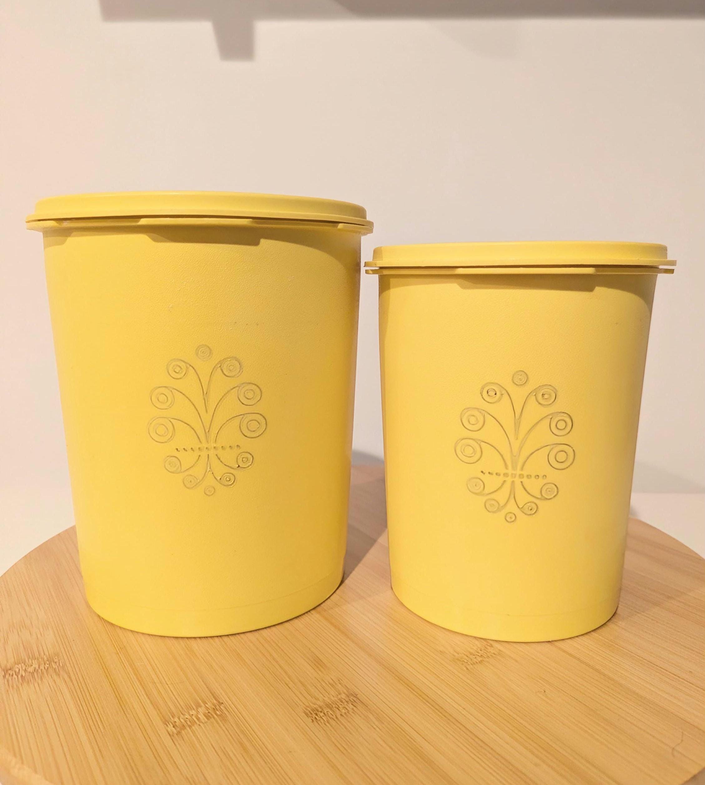 Set of 2 1970s Vintage Tupperware Servalier Stacking Canisters in