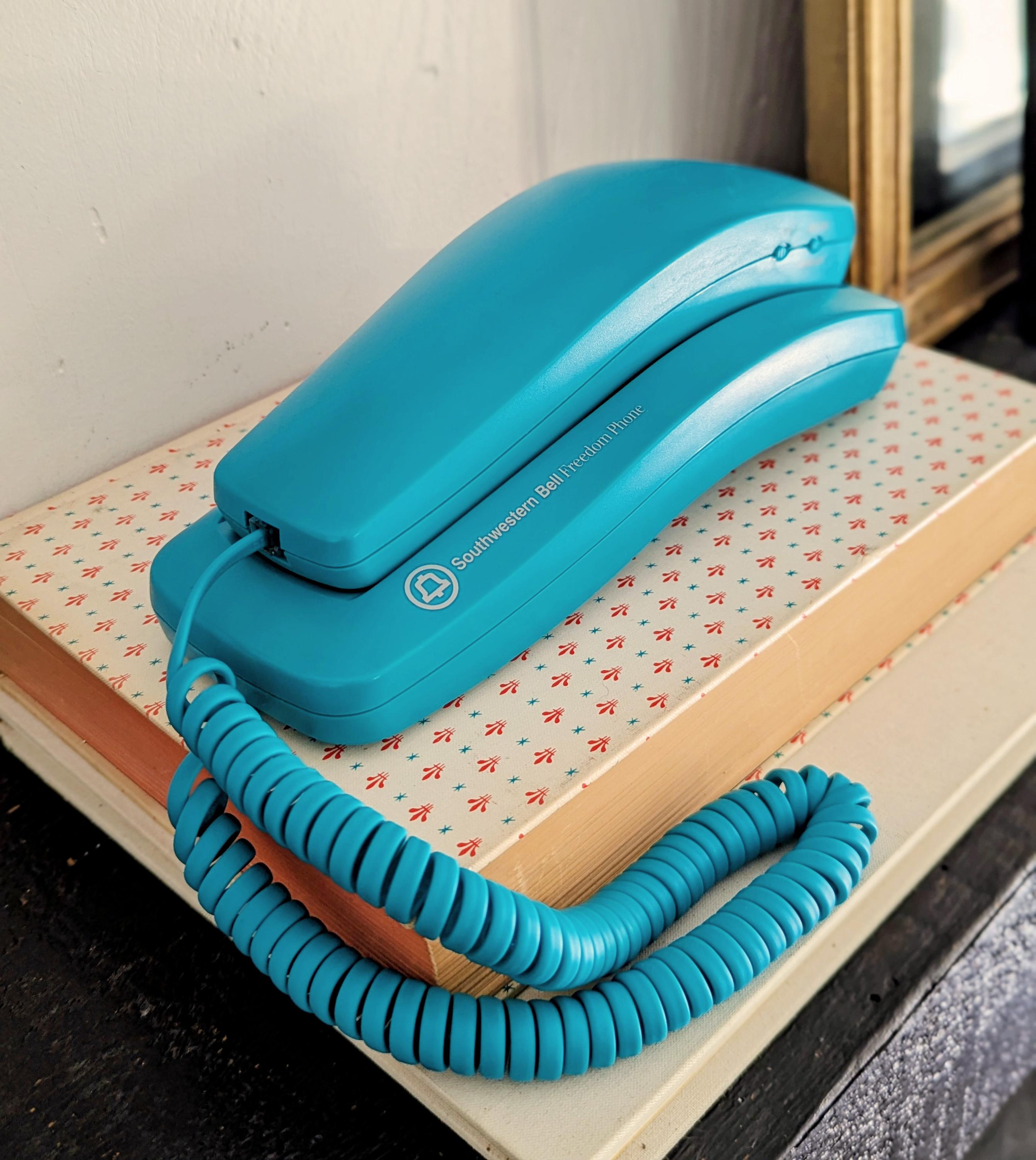 1990s Vintage Teal Green/turquoise Desk or Wall Phone by