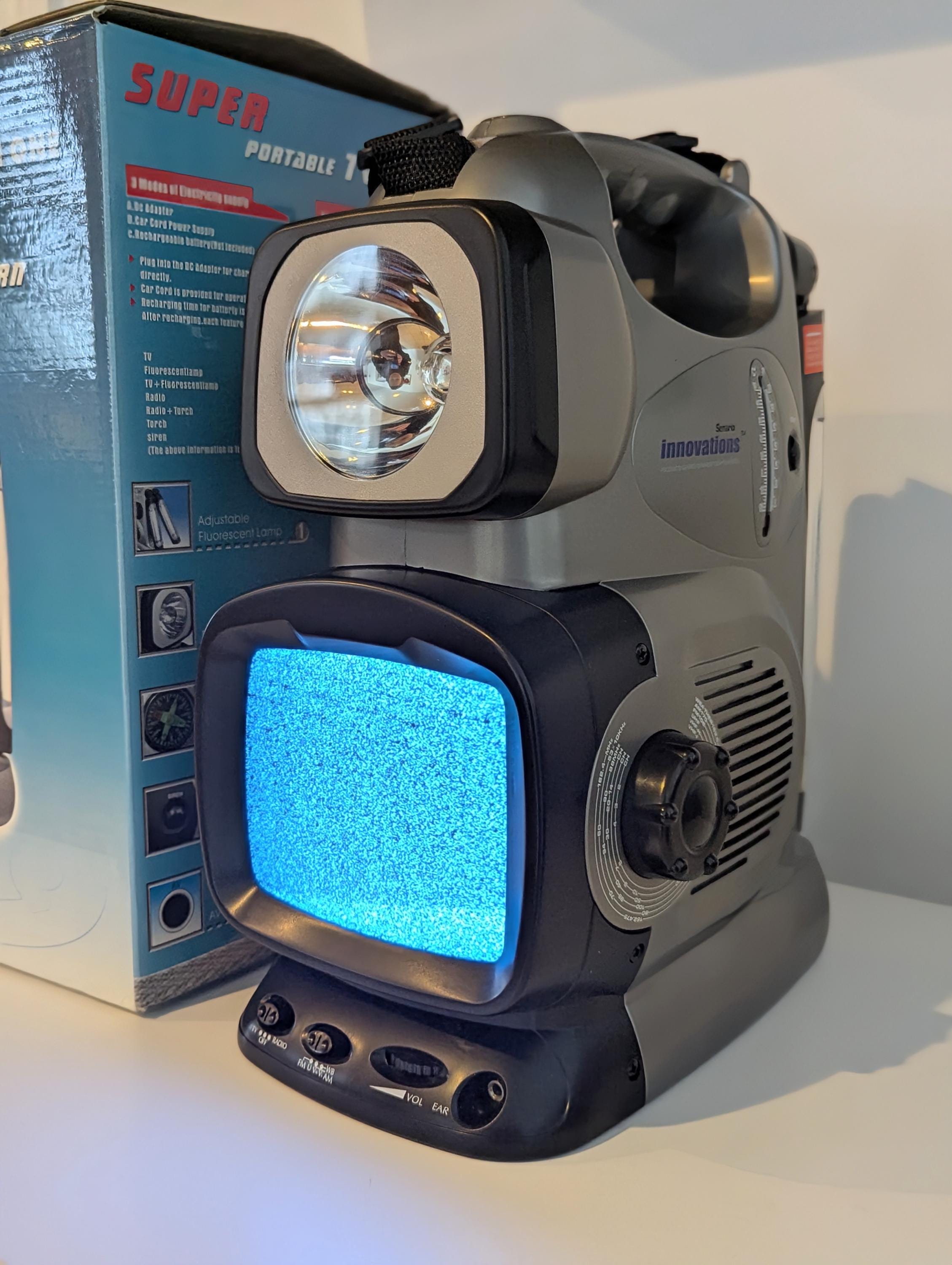 NOS 2003 Vintage 9 in 1 Super Portable TV, Lantern, Radio, Siren