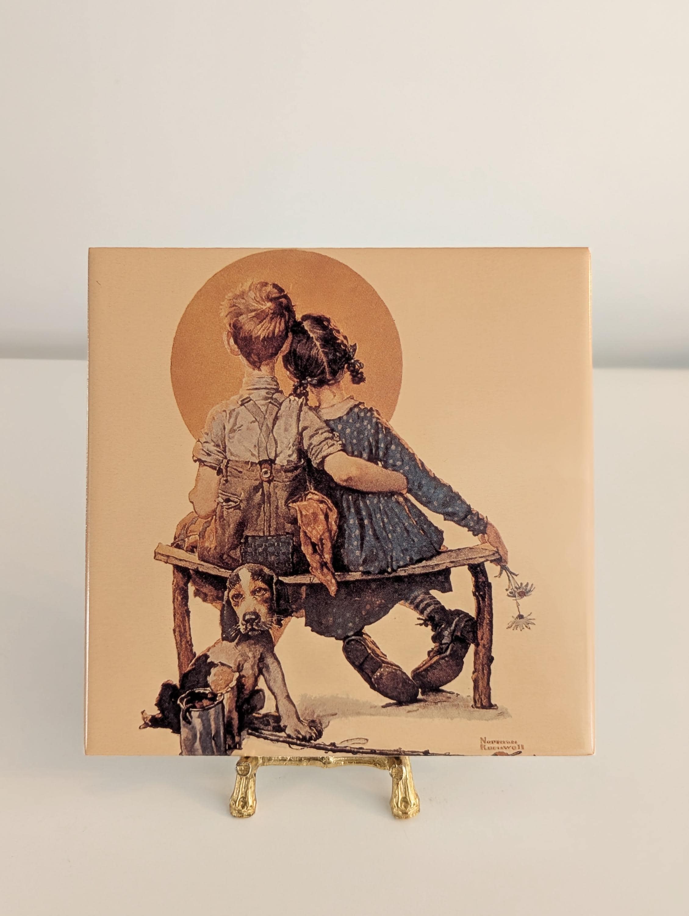 Norman Rockwell 木製 子供と犬 アンティーク ヴィンテージ Norman Rockwell Dog - Etsy