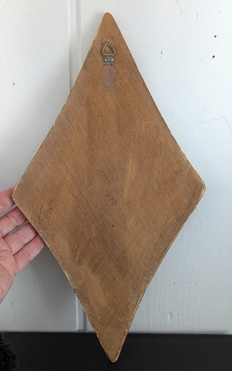 1950s Vintage Italian Florentine Wood Gold Gilt Diamond Shaped Wall Art ...