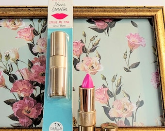 NOS 1960s Vintage Set of 2 Cutex Sheer Lanolin Lipstick, Strike Me Pink and Strawberry Kiss/MCM Mid Century Vintage Makeup