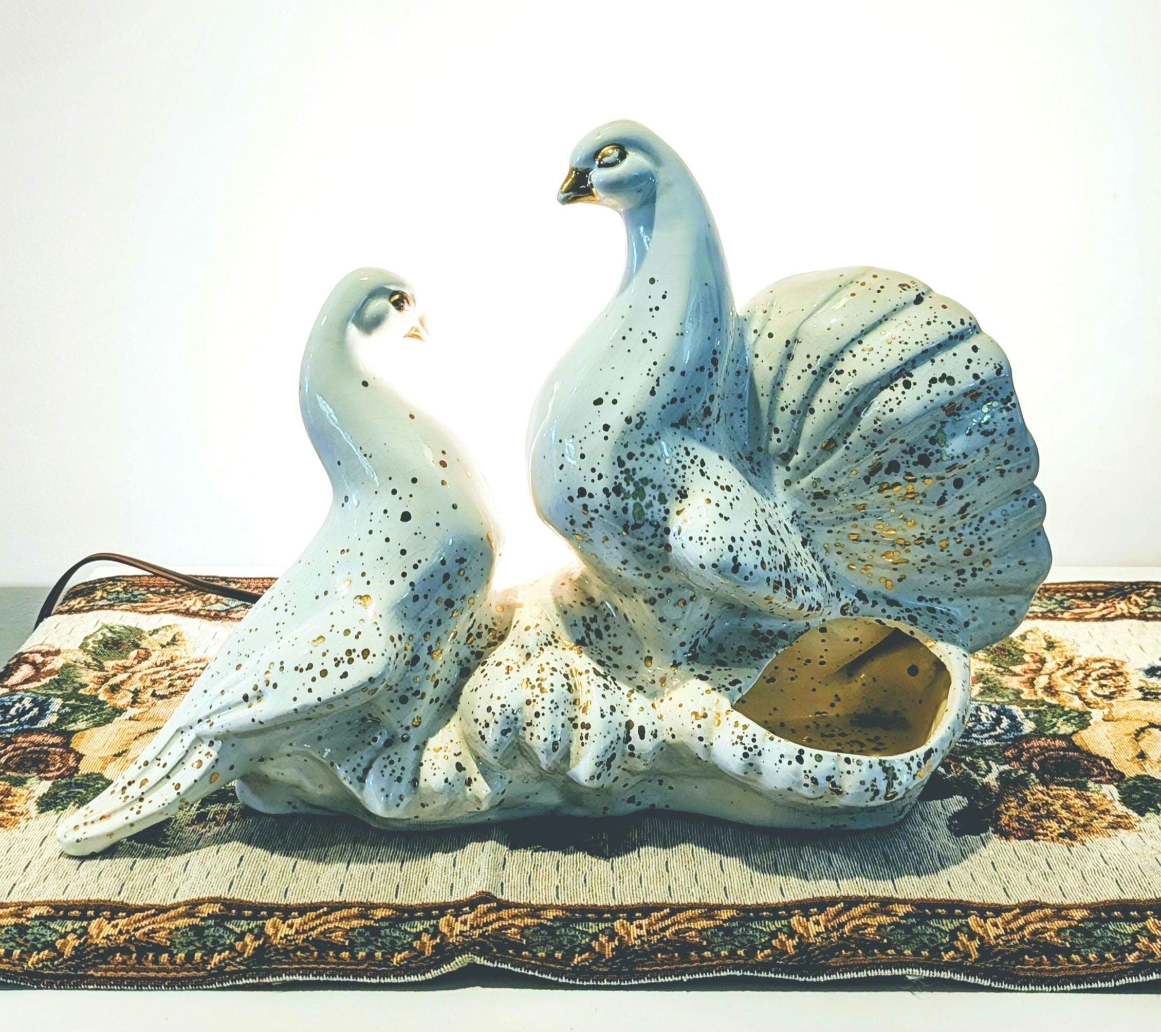 WINGARD PAT.No 909769ルームミラー白ホワイト MCM Vintage Royal Fleet Double Mourning Dove TV Lamp Planter