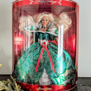 NOS 1995 Vintage Happy Holidays Barbie in Original Box, Never Removed, Special Edition Christmas Barbie/1990s Toys/Vintage Barbie/Gift