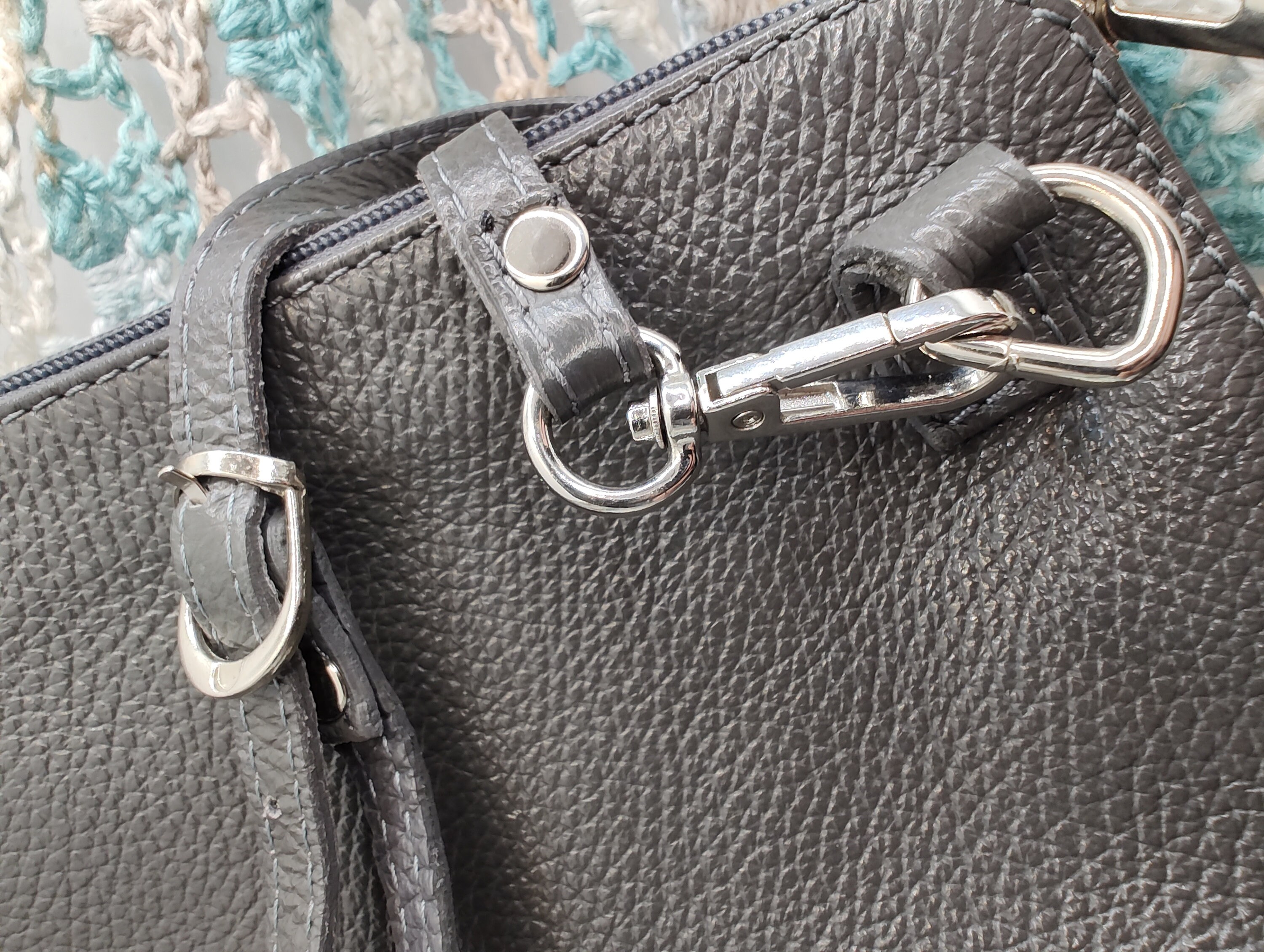 Vintage Borse in Pelle Dark Grey Leather Bag - Etsy Vintage Borse in Pelle Dark Grey Leather Bag - Etsy