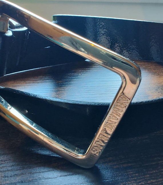 Vintage Armani Jeans Black Patent Leather Belt Size Large - Etsy display picture 1