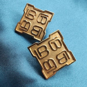 Vintage Gold Tone Laura Biagiotti Monogram Clip-on Earrings