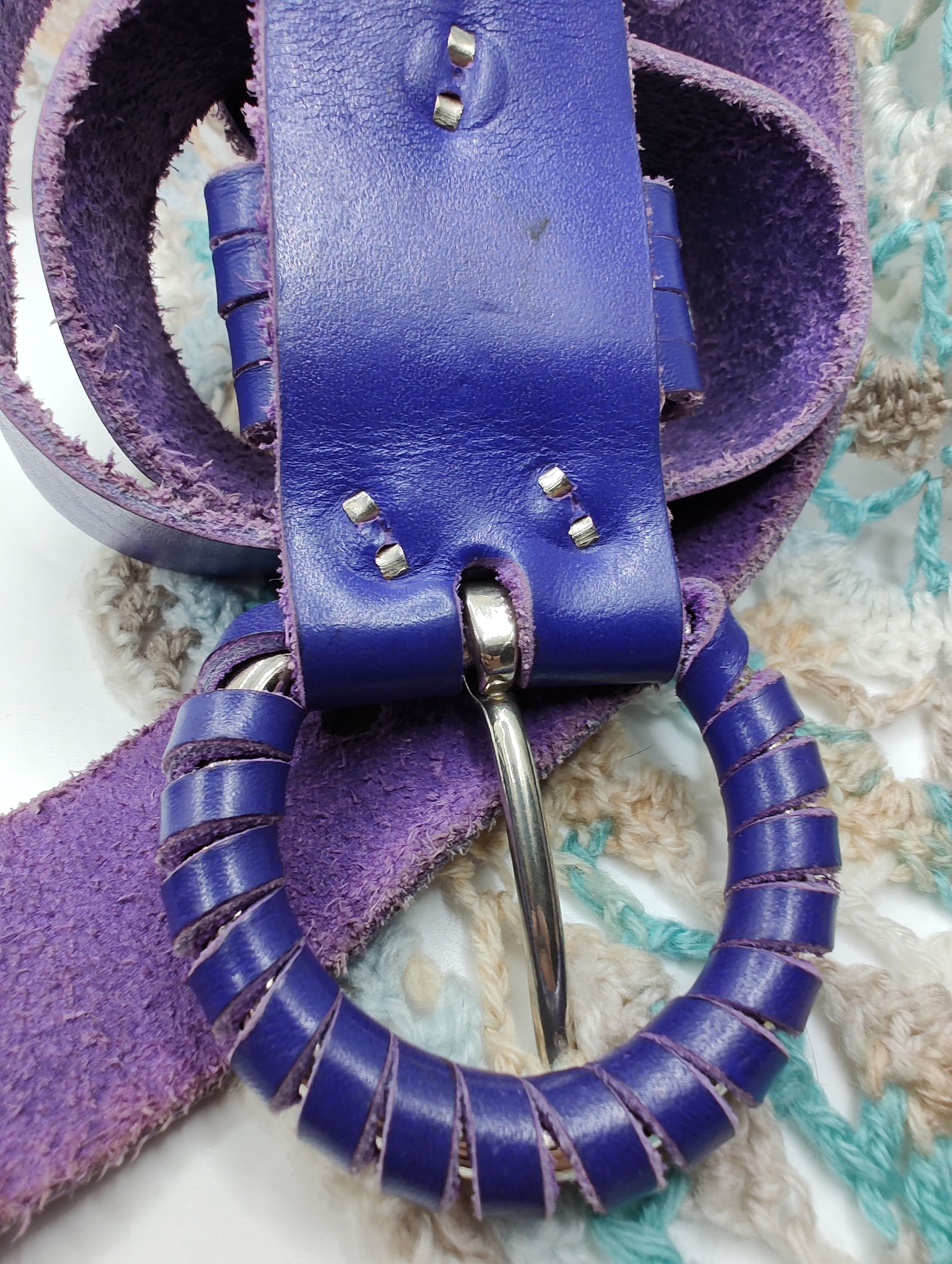Vintage Purple Leather Waist Belt Small/Medium - Etsy Polska