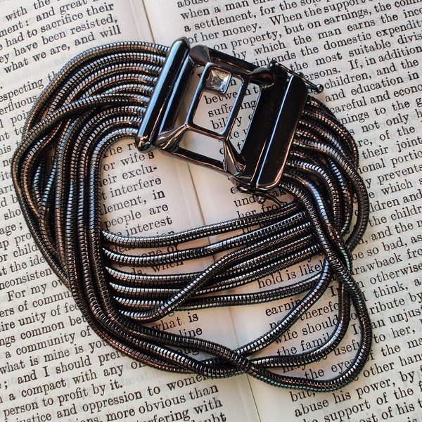 Vintage Rebecca Minkoff Gunmetal Multi Strand Bracelet