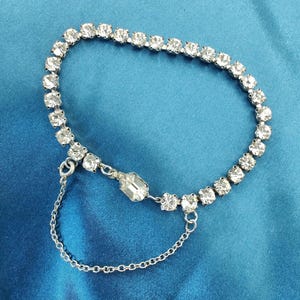 Vintage Silver Rhinestone Tennis Bracelet
