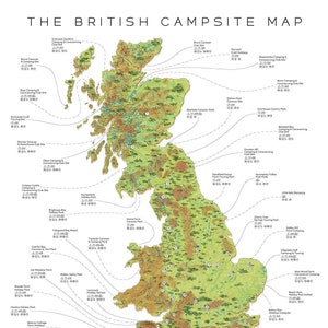 La carte des campings britanniques