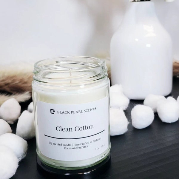 Clean Cotton Soy candle | fresh clean scent | spa candle | house warming gift idea | home fragrance | all natural | eco friendly | Non toxic