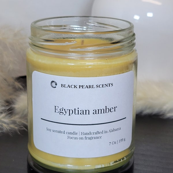 Luxurious Soy candle | Egyptian Amber | Woodsy scent | Home Fragrance | 7oz Container candle | Non toxic | gift ideas | All natural