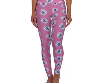 Roze mix van Hope & Healing yogalegging met hoge taille (AOP)