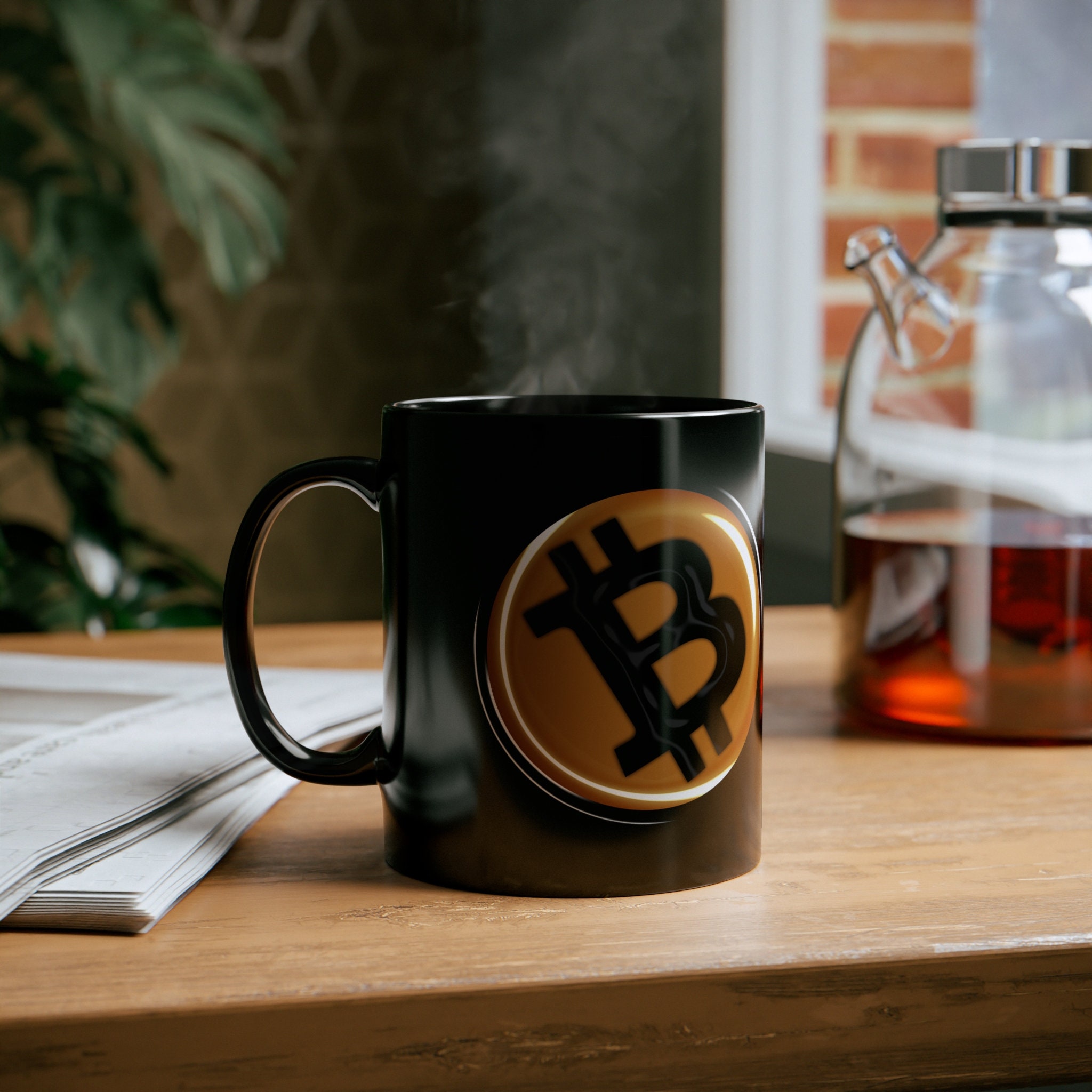 ビットコインベースのDAD 11オンスブラックマグ - Etsy 日本