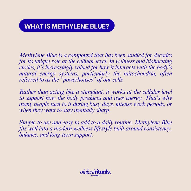 Methylene Blue Drops 10mg, Cognitive & Cellular Energy Support, Liquid Nootropic Supplement for Biohackers imagen 4