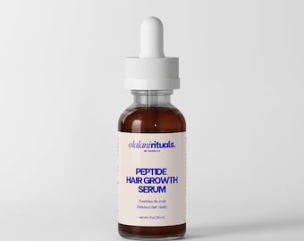 Peptide Hair Growth Serum - Five Peptides and Natural Botanical Extracts - Eucalyptus and Rosemary Hair Serum - Vegan Natural Hair Care