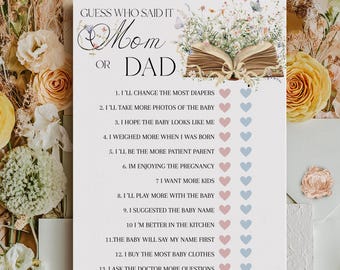 Storybook Baby Shower Game, Wildflower Theme (Digital)